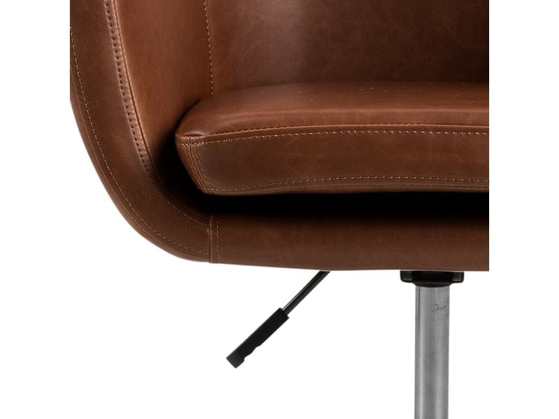 AC Design Bürostuhl Nora, mit Polsterrücken und Armlehnen, Schreibtischstuhl im Leder look