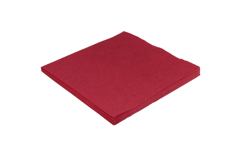 Servet 2 laags 1/4 vouw 33x33cm papier bordeaux