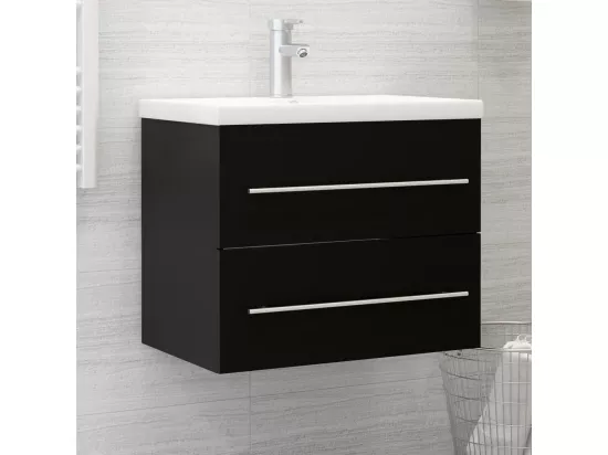 Armoire d'évier Noir 60x38,5x48 cm Bois d’ingénierie