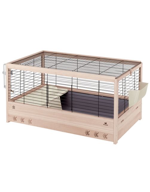 Ferplast Konijnenkooi Arena 100 - Dierenverblijf - 100x62.5x51 cm Houtkleur