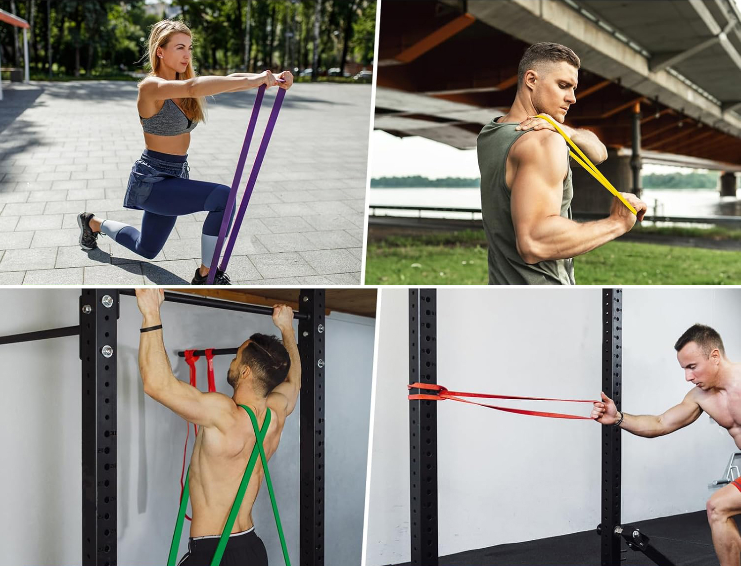 (9-tlg. Set) Gummi Fitness Übungsbänder / Widerstandsbänder / Gymnastikbänder für Training / Yoga / Pilates - Bunt