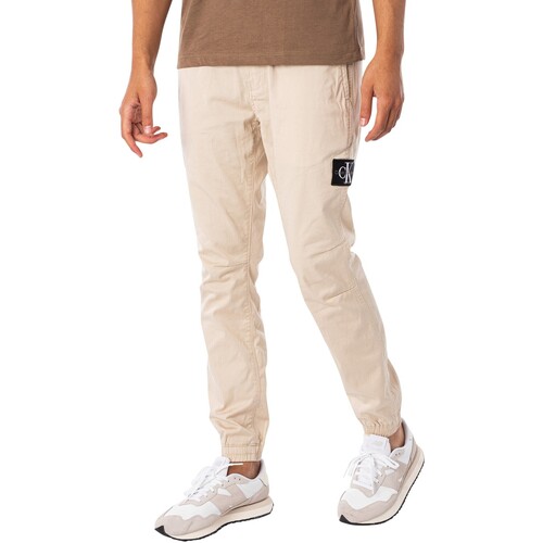 Calvin Klein Jeans - Pantalones Informales Monologo Badge Blanco