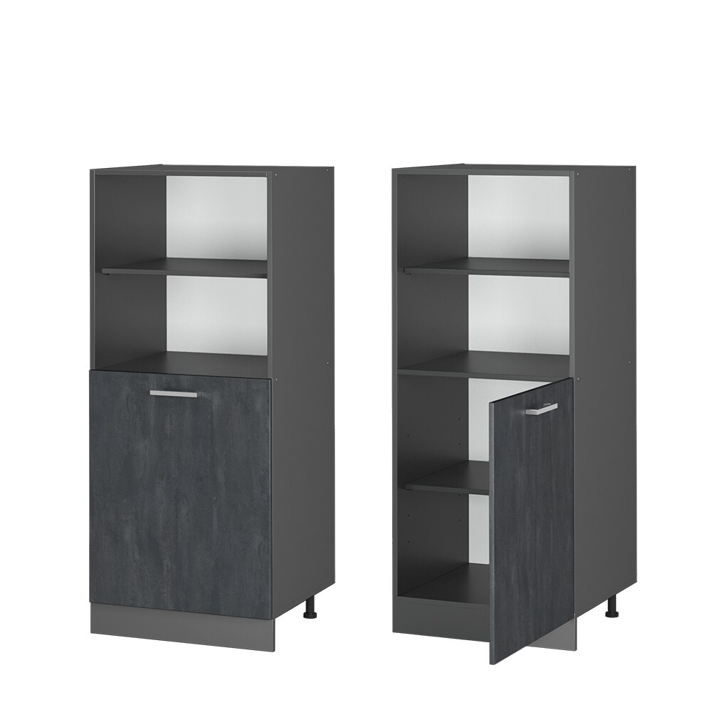 Vicco Vorratsschrank R-Line Schwarz Beton Anthrazit 60 cm kleine Tür