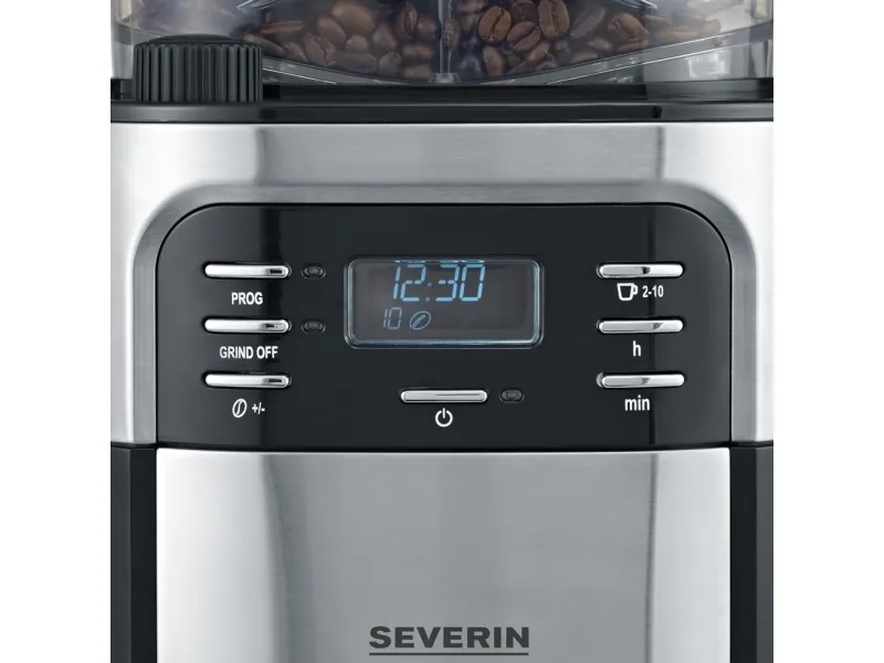 SEVERIN KA 4810 - Kaffemaskine - 10 kopper - rustfrit stål/sort