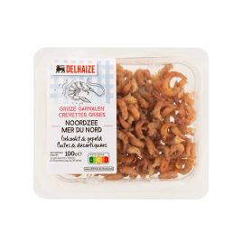 Delhaize Gekookte grijze Noordzee garnalen klein