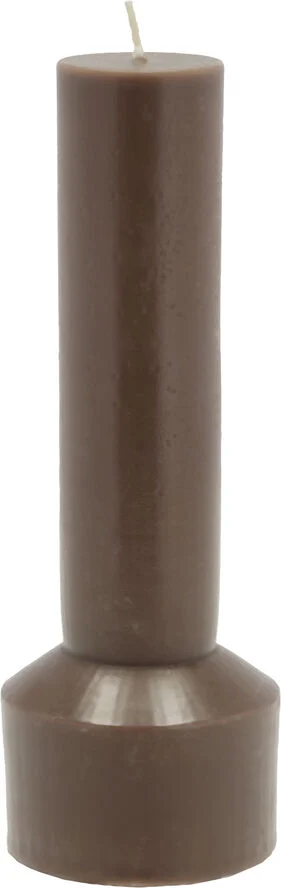 Villa Collection Bloklys Hvils D7 x 20 cm Brown Paraffin/Stearin Brown