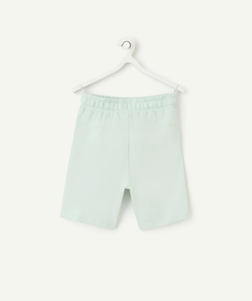bermuda droit garçon en coton bio vert pastel
