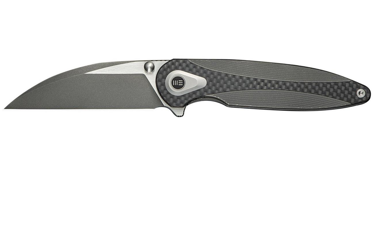 WE Knife Zenthra WE24021C-2 Gray Stonewashed M390 Gray Titanium Twill Carbon Inlay, zakmes