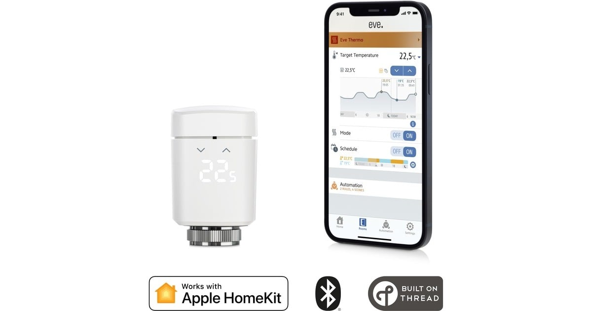 eveThermo 2-pack Smart Radiator Valve verwarmingsregeling  (BLE, Thread)