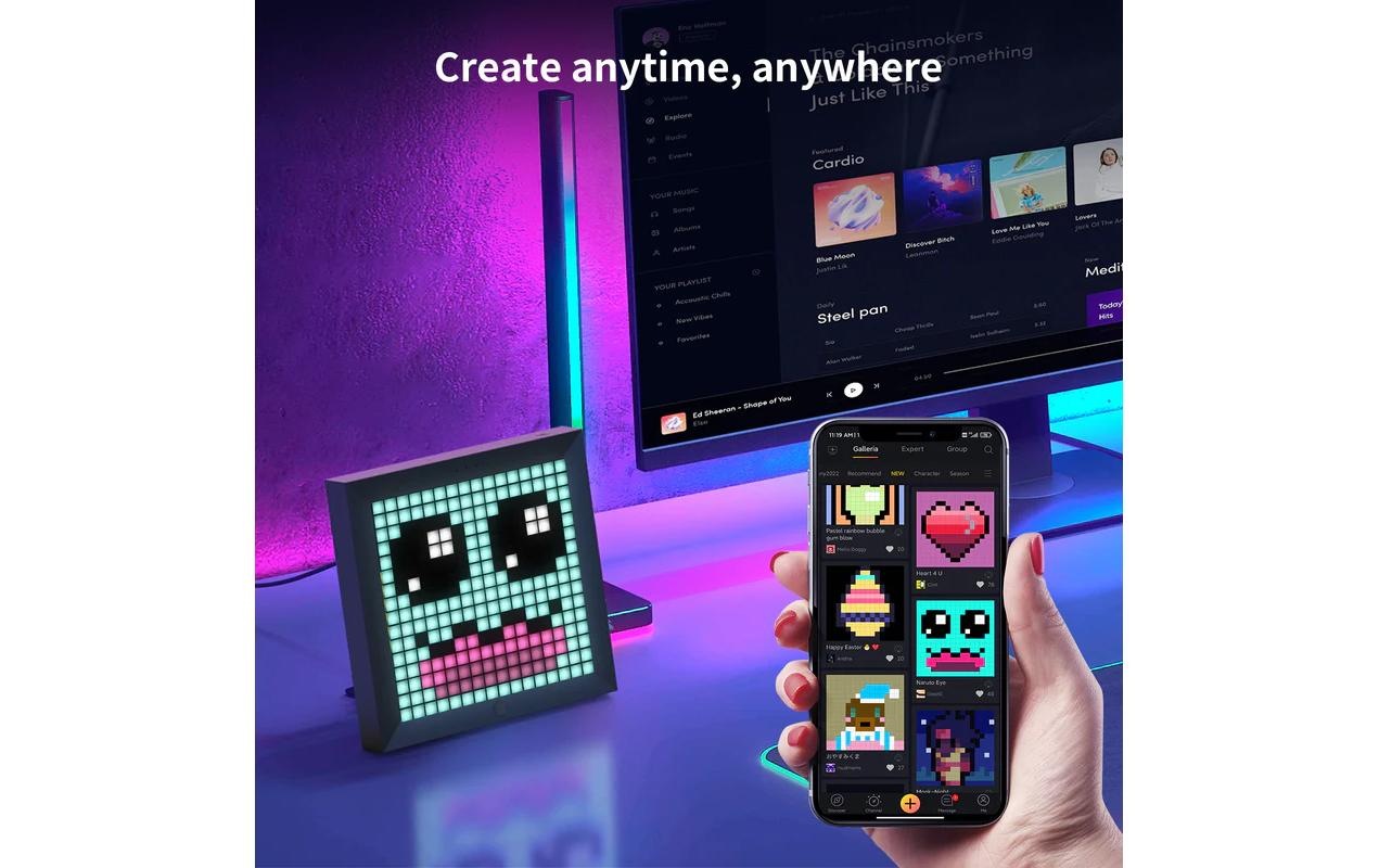 DIVOOM Digitaler Bilderrahmen »16 x 16 Pixel Art LED Display«