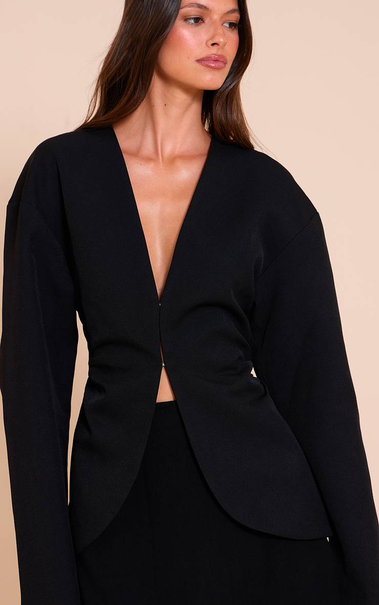 Noir Blazer Cintré Extensible