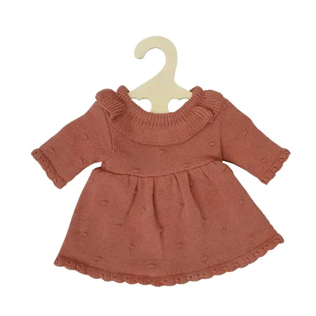 Heless Puppen-Strickkleid aus 100 % Bio-Baumwolle, pfirsich, Gr. 35-45 cm