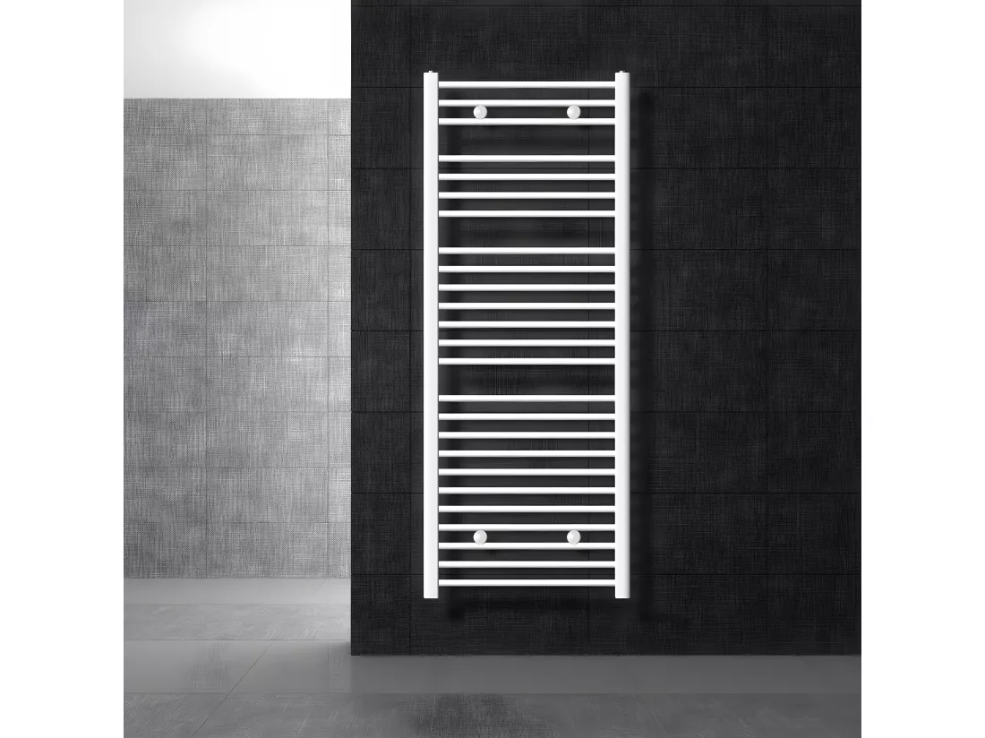 Radiateur de salle de bain Sahara raccord latéral sèche-serviettes blanc 600x150mm