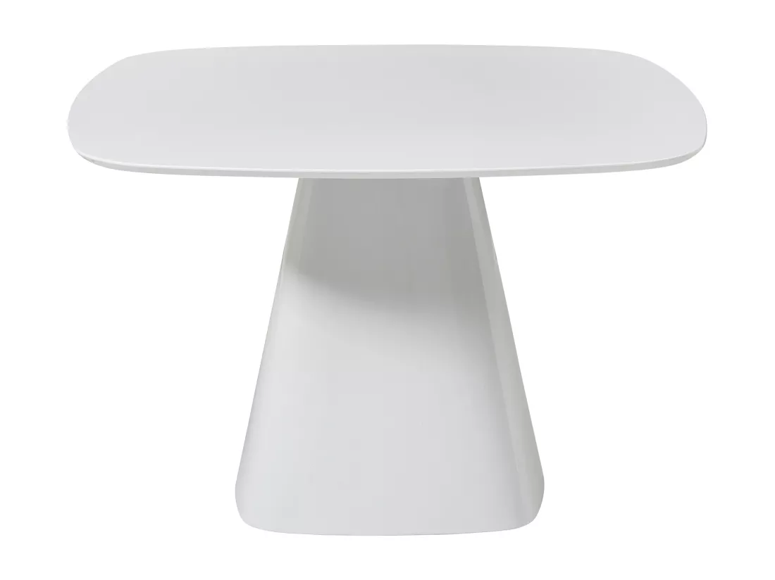 Table à manger 4 personnes en MDF - Blanc laqué - BUDONIA