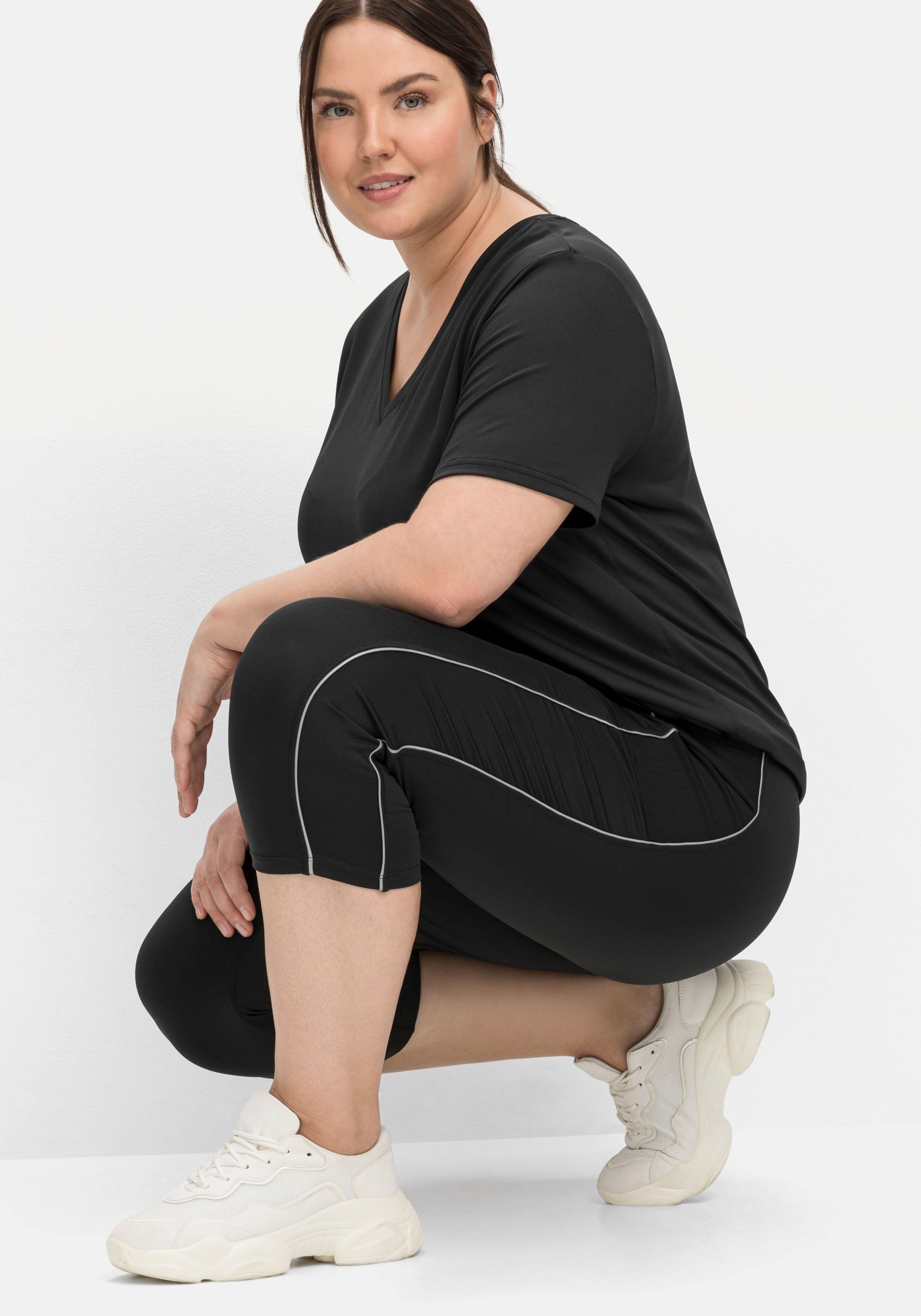 Sporthose in Caprilänge, mit Kontraststreifen