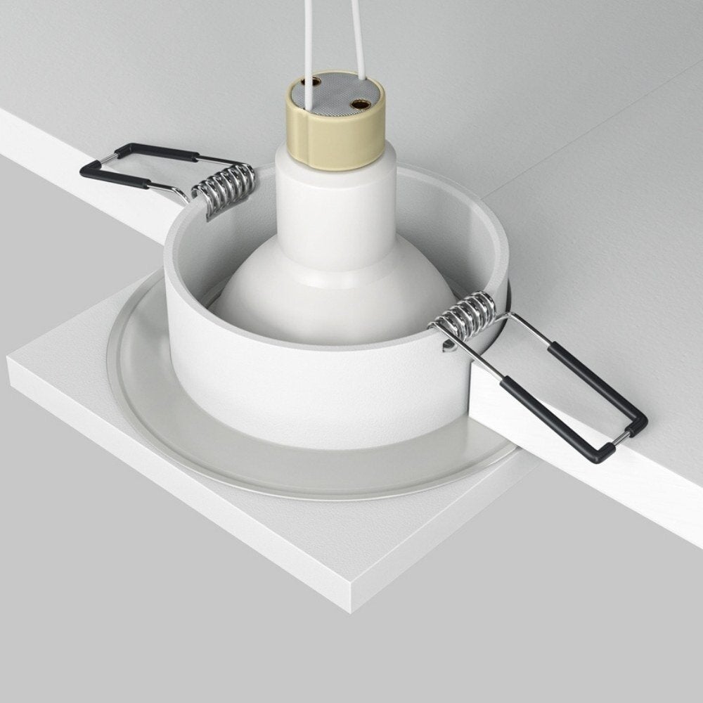 Stark inbouw plafondspot in wit, GU10, IP65, vierkant
