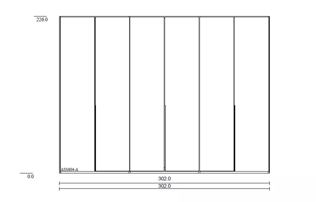 Kleiderschrank V-Alpin 302 x 226 cm