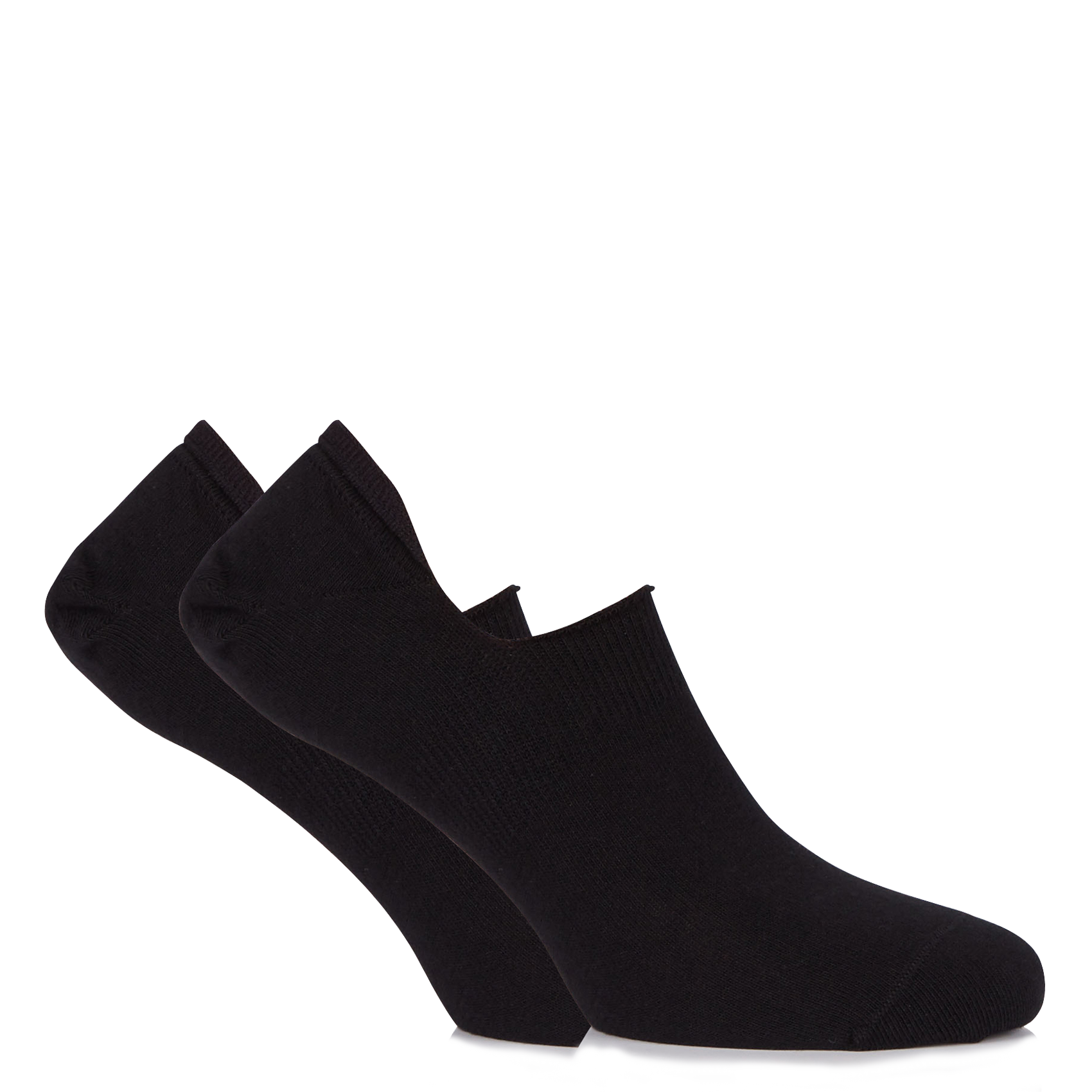 Lot de 2 paires de socquettes invisibles en coton mélangé | Noir