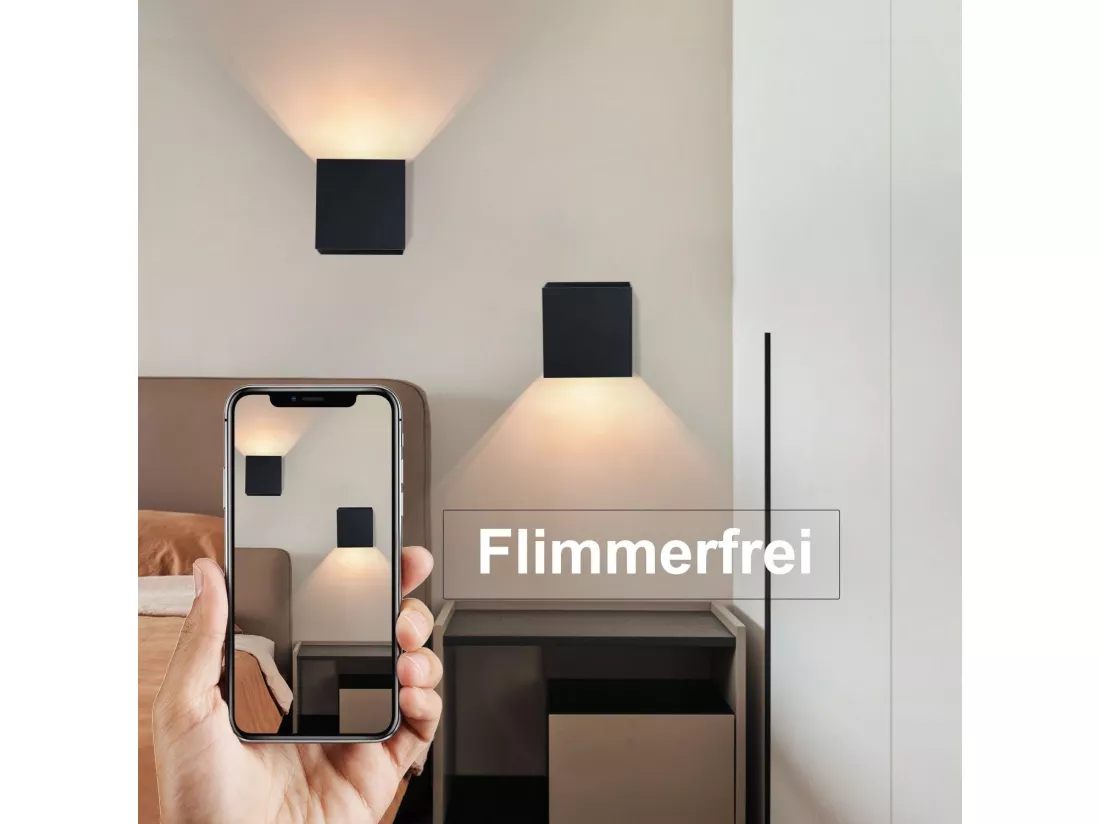 NETTLIFE Applique Murale Extérieure LED Noire, Up Down, IP65, 3000K, pour Cage d’Escalier