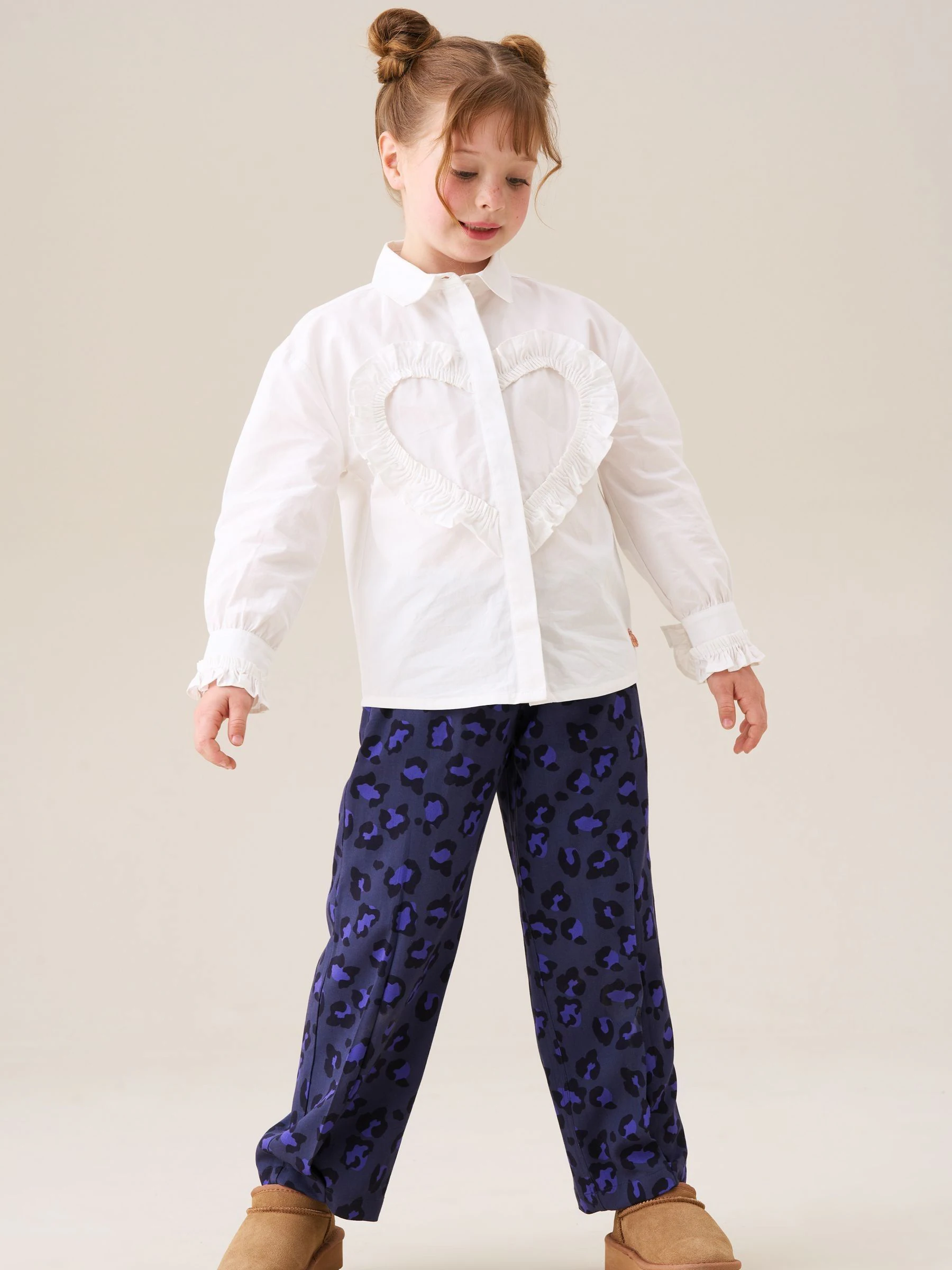 Angel & Rocket Adelle Frill Heart Print Shirt