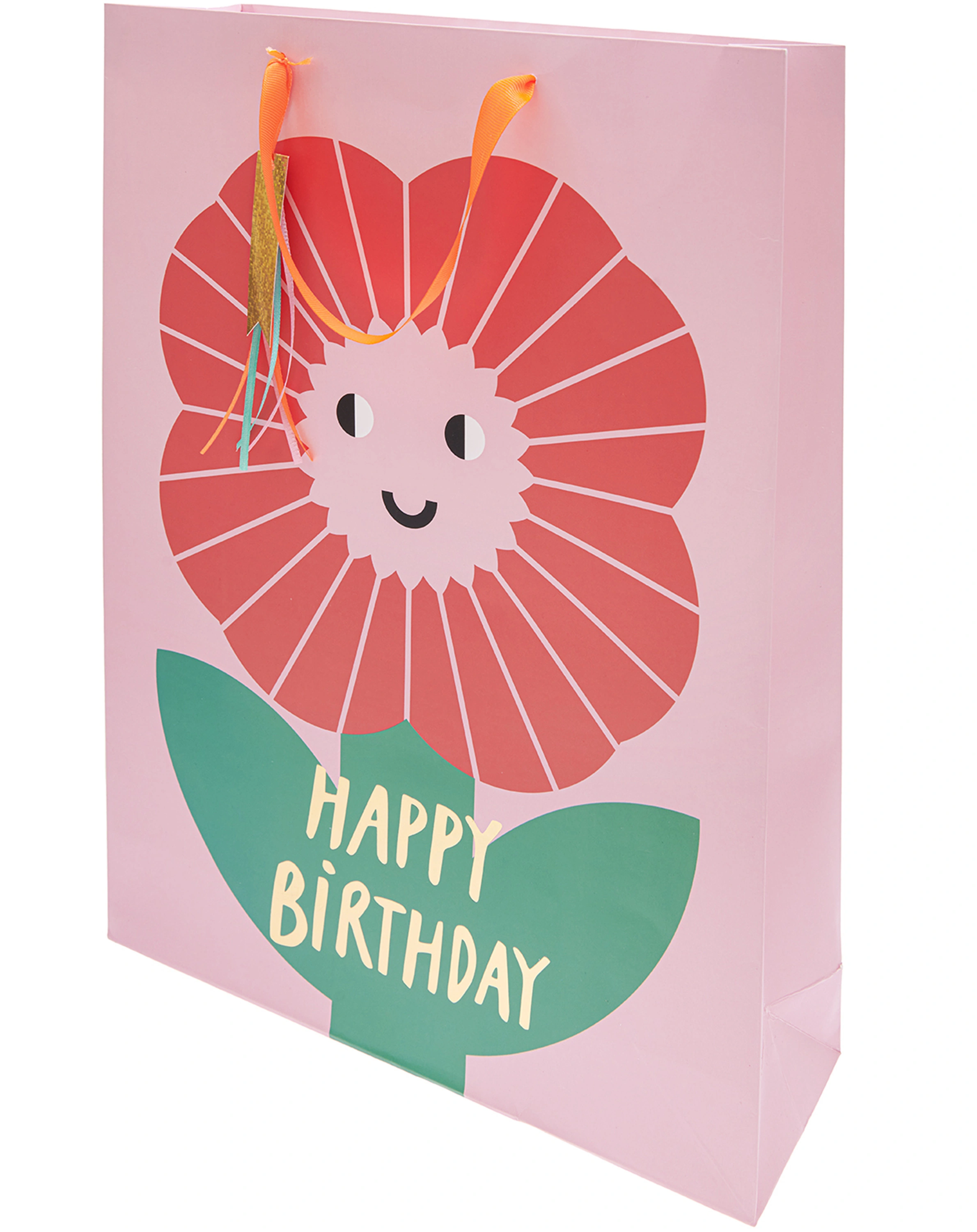 Geschenktüte HAPPY BIRTHDAY BLUME in rosa