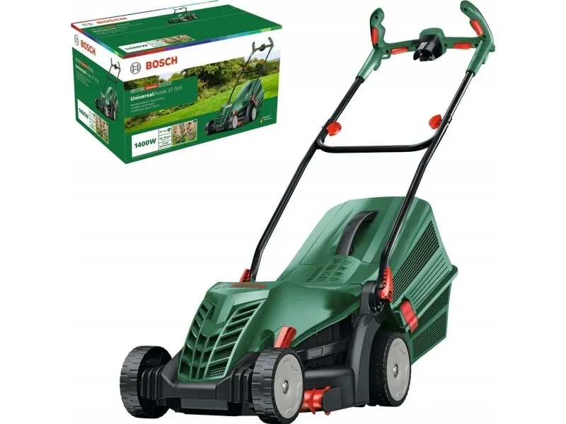 Bosch Powertools Electric Lawnmower UniversalRotak 37-555 (green, 1,400 watts, width 37 cm)