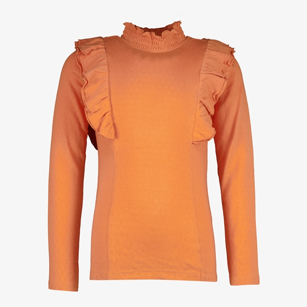 TwoDay meisjes shirt met ruches oranje