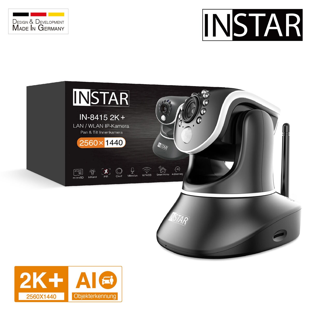INSTAR IN-8415 2K+ Innenkamera Schwarz - versch. Ausführungen