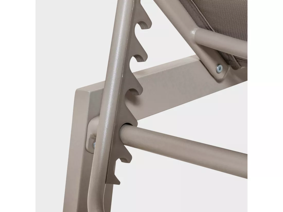 Lot de 2 bains de soleils en aluminium taupe - Nouméa