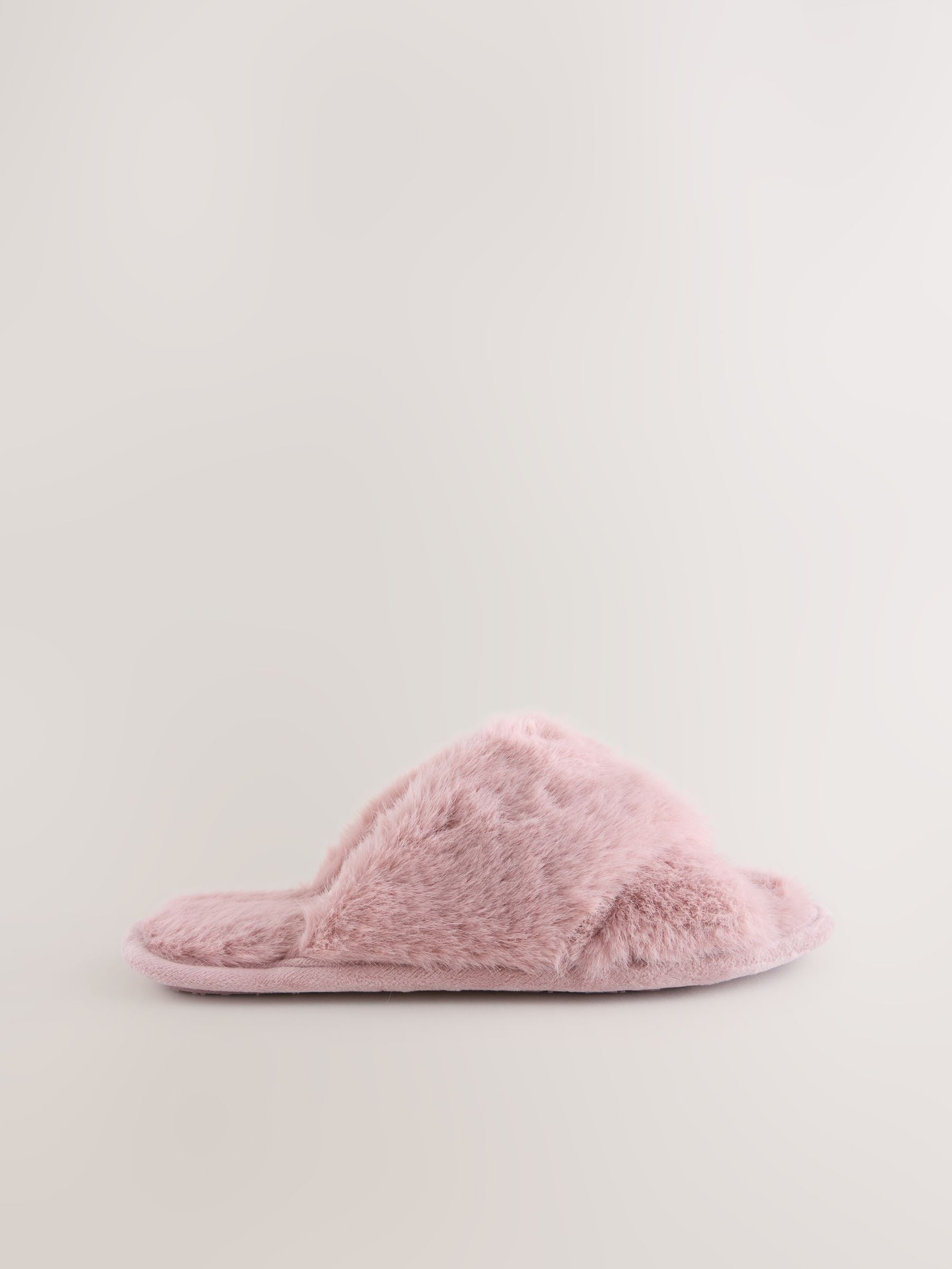 Roze - Instappantoffels van imitatiebont