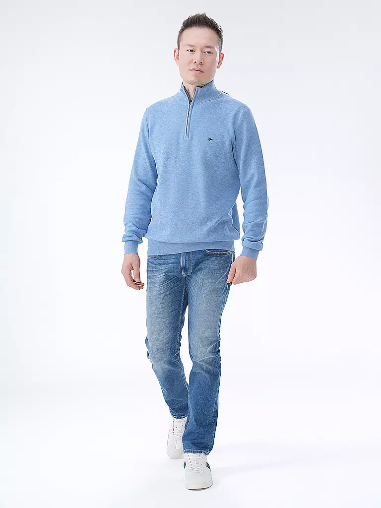 FYNCH HATTON Troyer Pullover hellblau