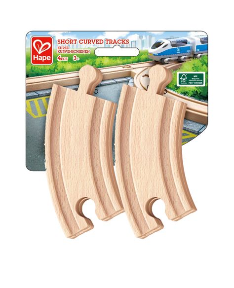 Hape Kurze Eisenbahnkurvenschienen, 4 Stück