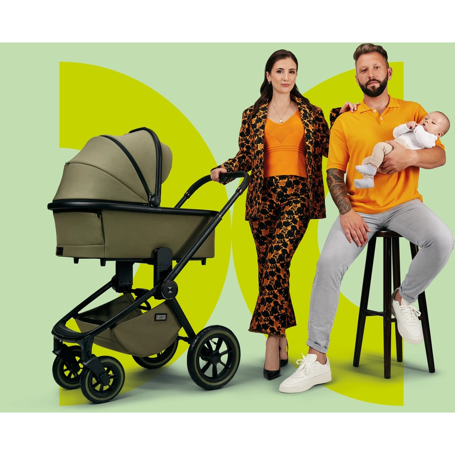 MOON Kombikinderwagen Resea Edition+ moss greenblack matt