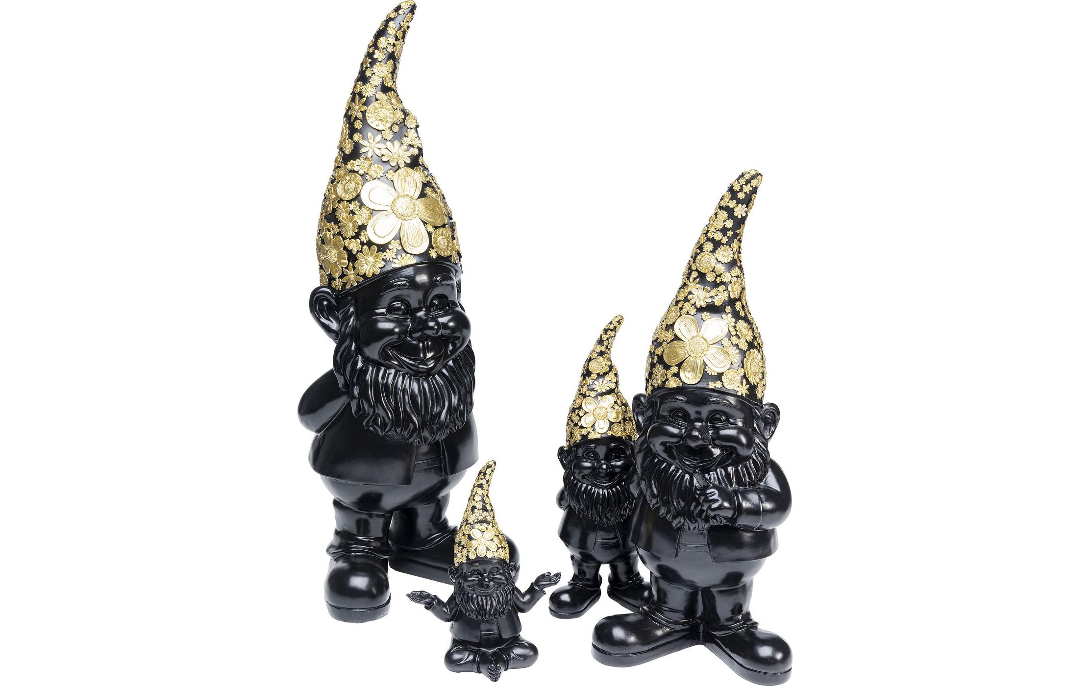 Dekofigur Zwerg Stehend 30 cm, Schwarz/GoldDeko Figur
