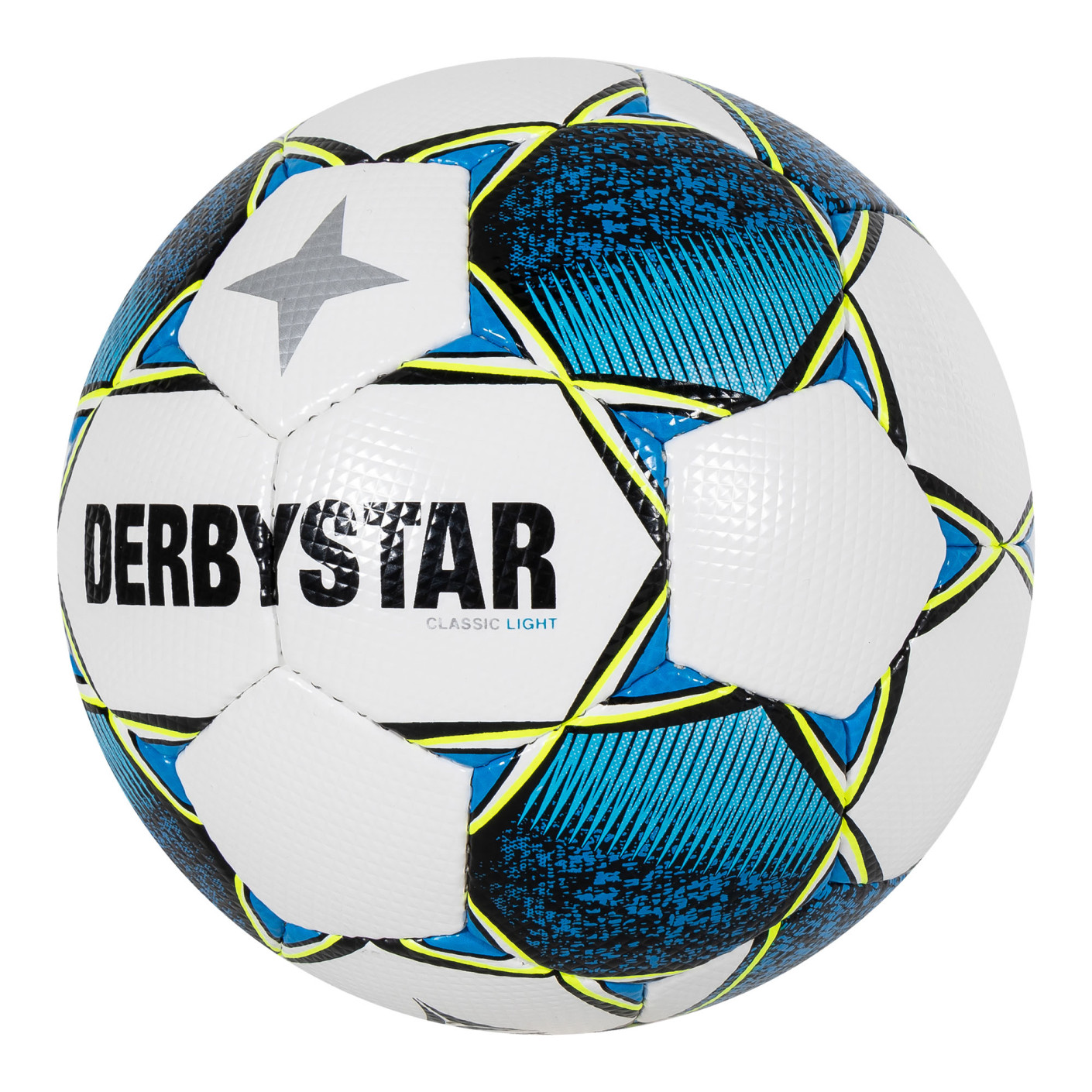 Derbystar Classic Light II Voetbal 4 x 3 Vlakken Maat 5 Wit Blauw Geel