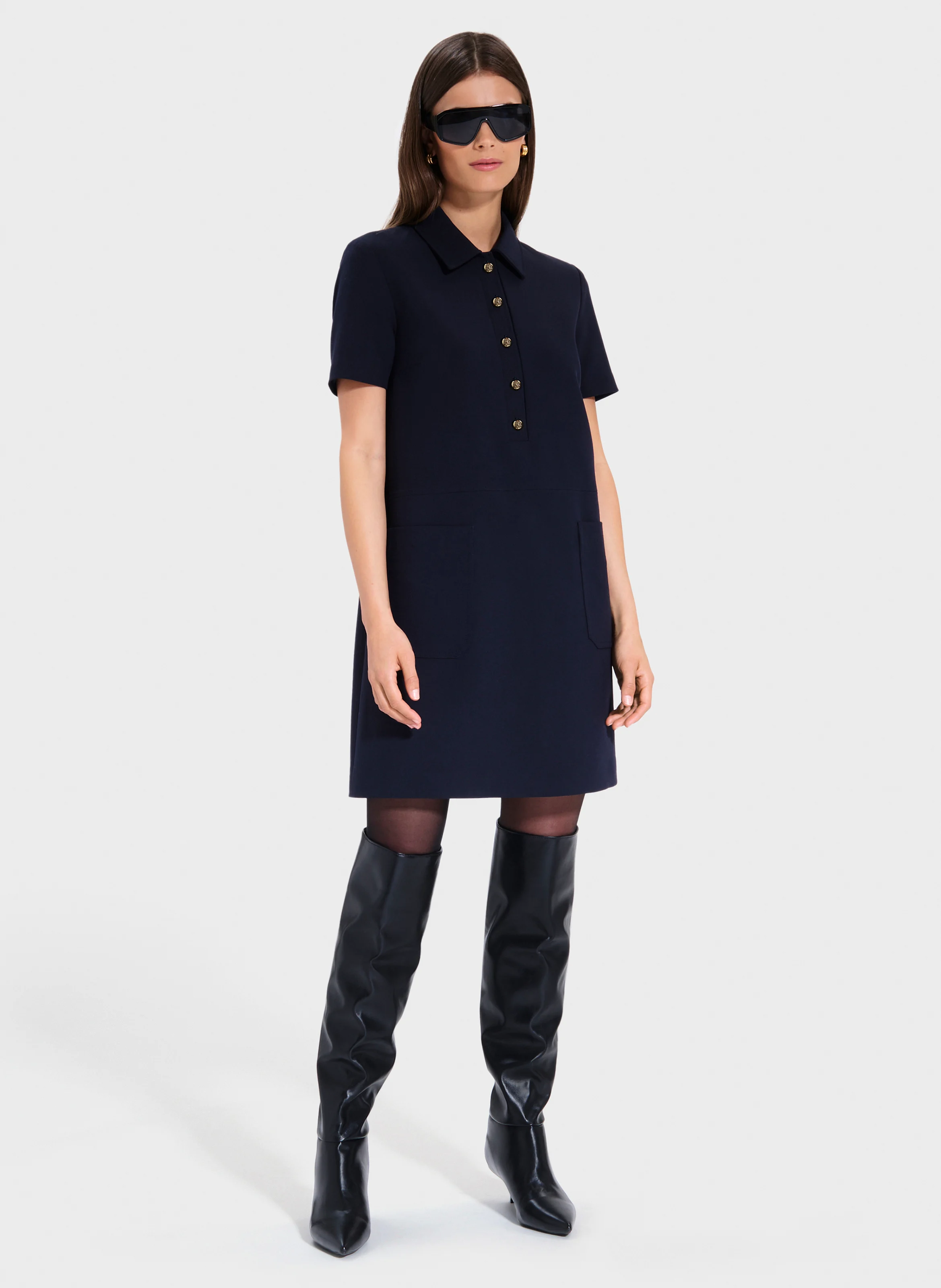 RIMINI - Robe ample col classique | Bleu