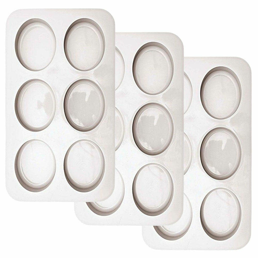 18 moules à savon ovale en silicone 8 x 6 x 3 cm