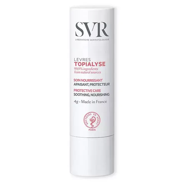 Bálsamo labial em bastão à base de plantas SVR Topialyse - Nutritivo, Suavizante e Protetor 4g