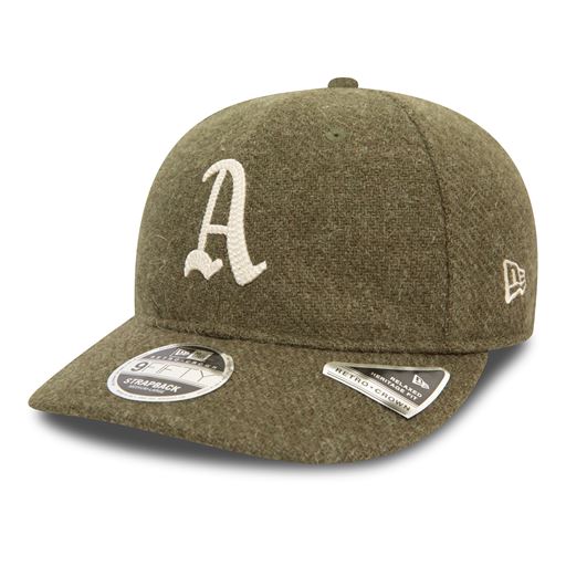 New Era Oakland Athletics Harris Tweed 9Fifty Retro Crown Cap, Green Med, M/L