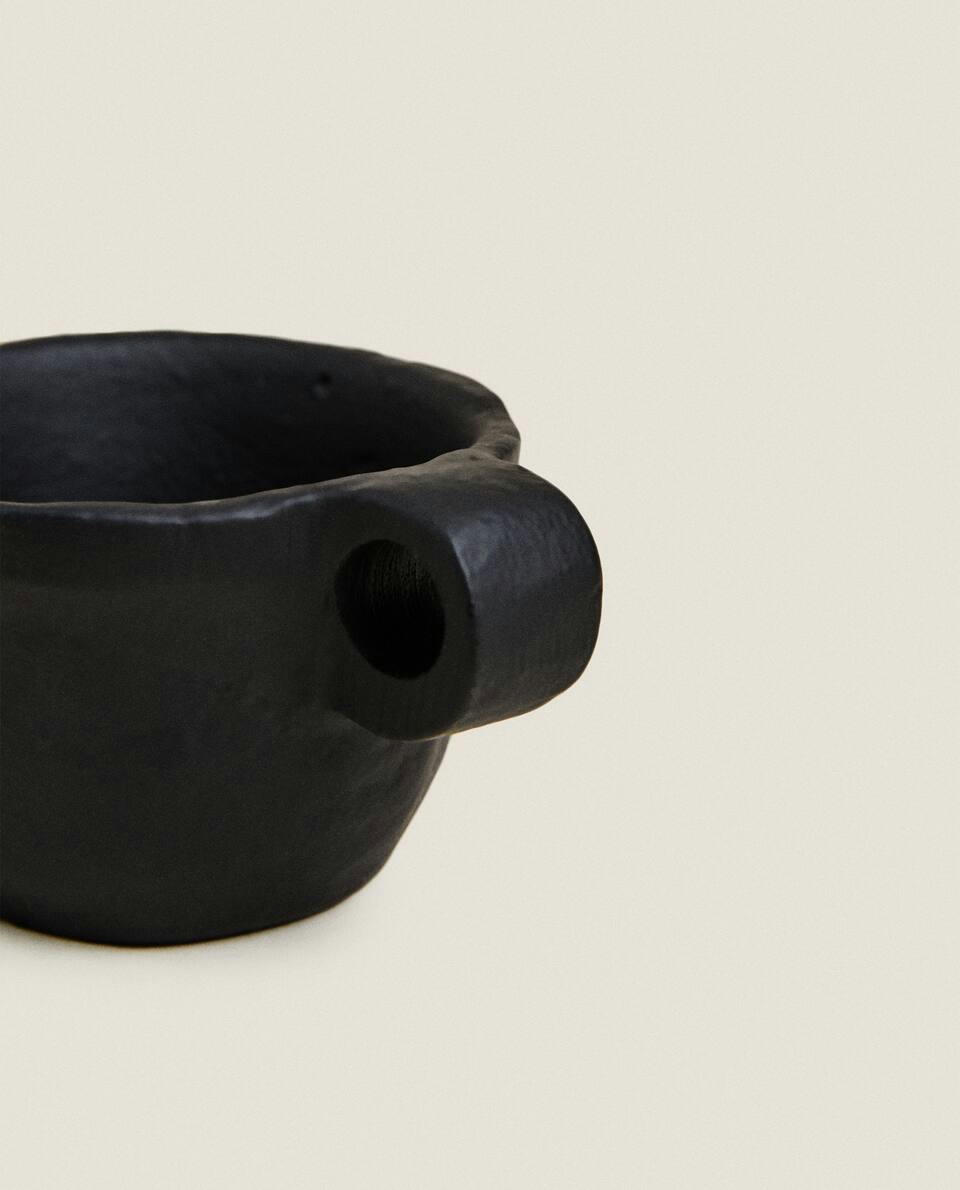 SUPORTE PARA VELA DE CHÁ PRETO METÁLICO