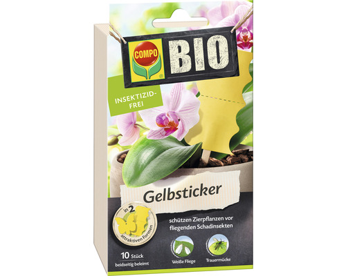 Gele lijmvallen voor plantenplagen COMPO BIO lijmvallen 10 stuks insecticidevrij in 2 verschillende vormen