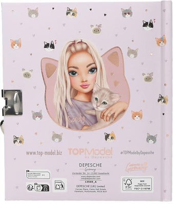 TOPModel Dagbok med Hjertelås KITTY