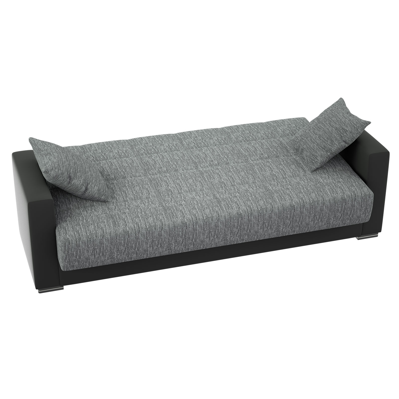 3-Sitzer Sofa - grau-schwarz - mit Liegefunktion und Staukasten