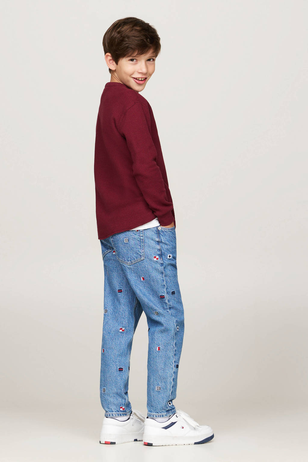 Tommy Hilfiger gestreepte longsleeve oudroze