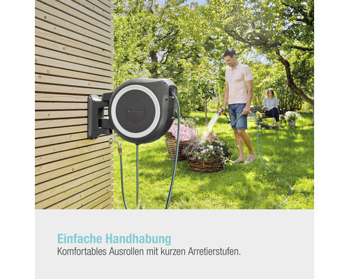 GARDENA RollUp M/L wandslangbox inclusief 25 m slang, 180° draaibaar en RollControl-technologie