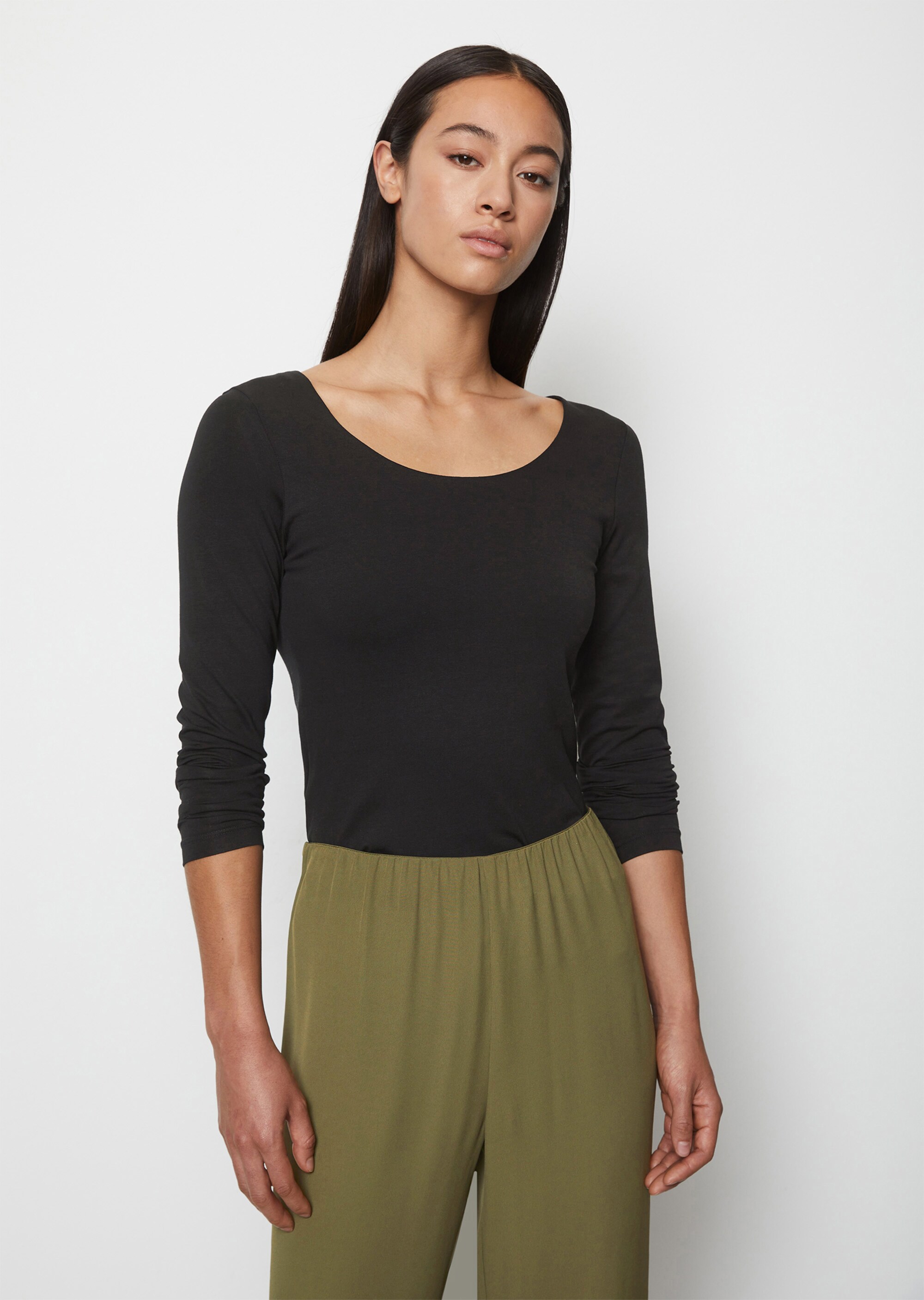 Longsleeve regularaus Stretch-Jersey