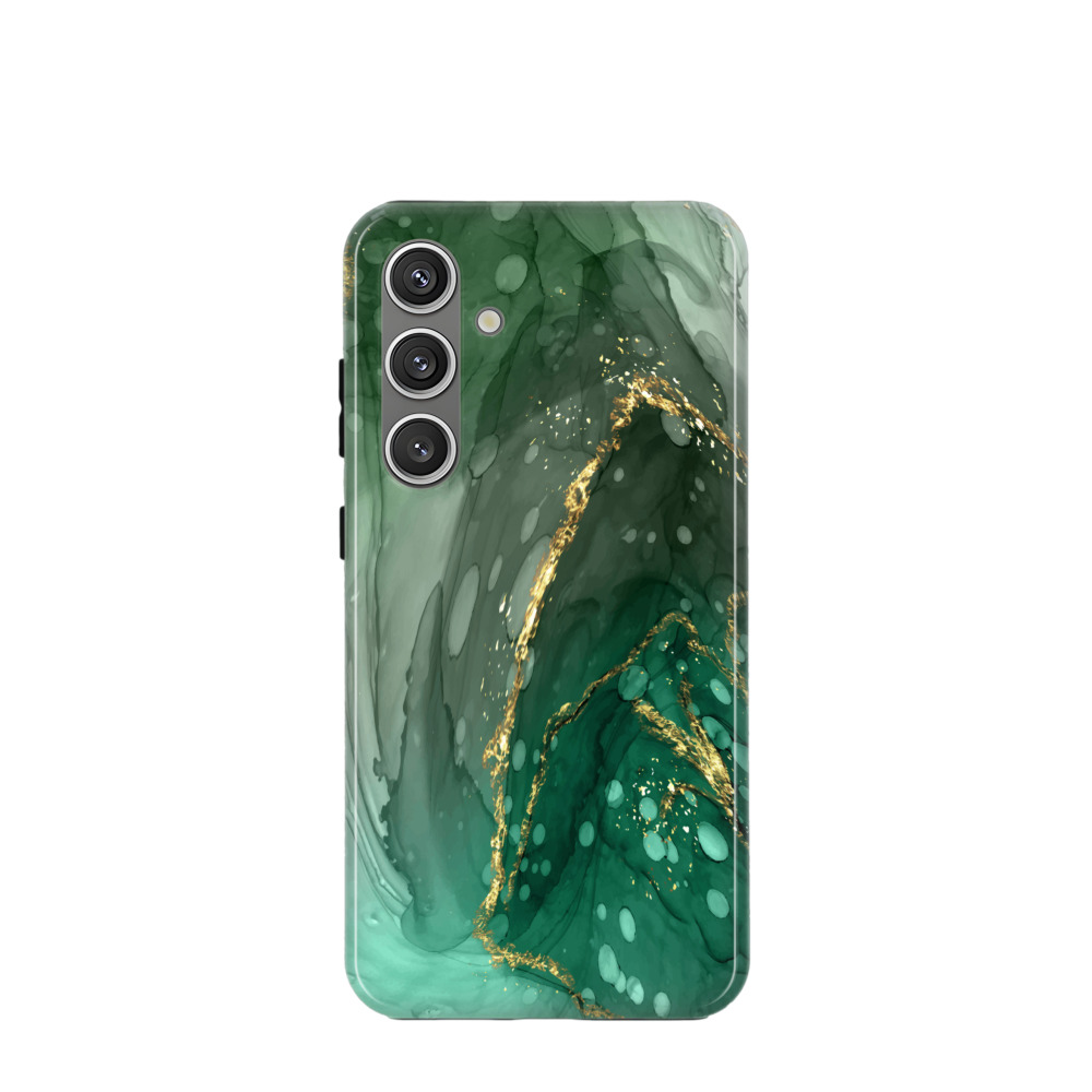 Samsung Galaxy S24 Plus Hybrid (Kunststoff / Gummi) Hülle Marmor Marble 7 - Grün