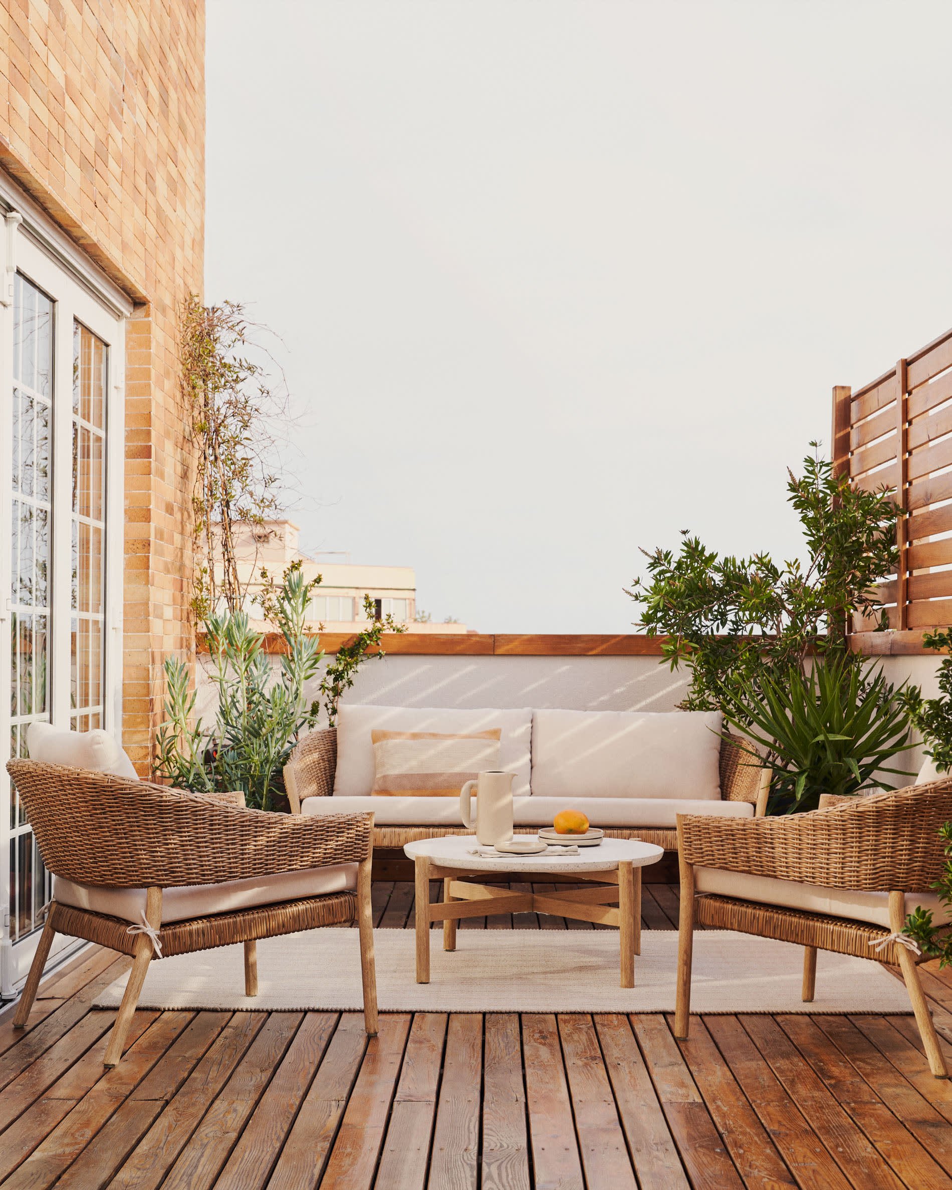 Kave Home - Set Pola 2-zitsbank en 2 fauteuils in massief