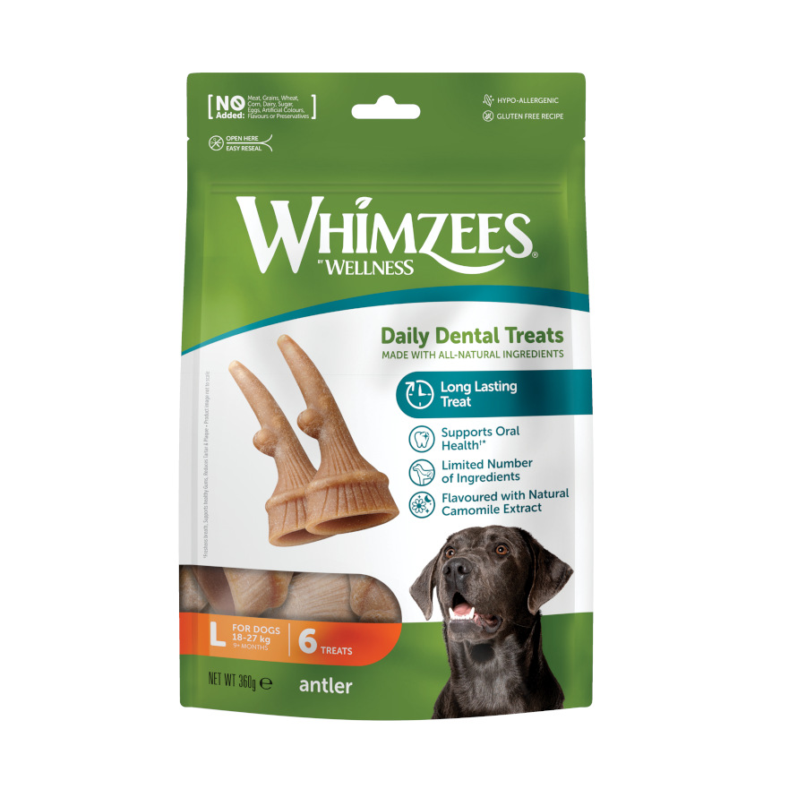 Petiscos Dentais Whimzees em Formato de Chifre para Cães de Grande Porte