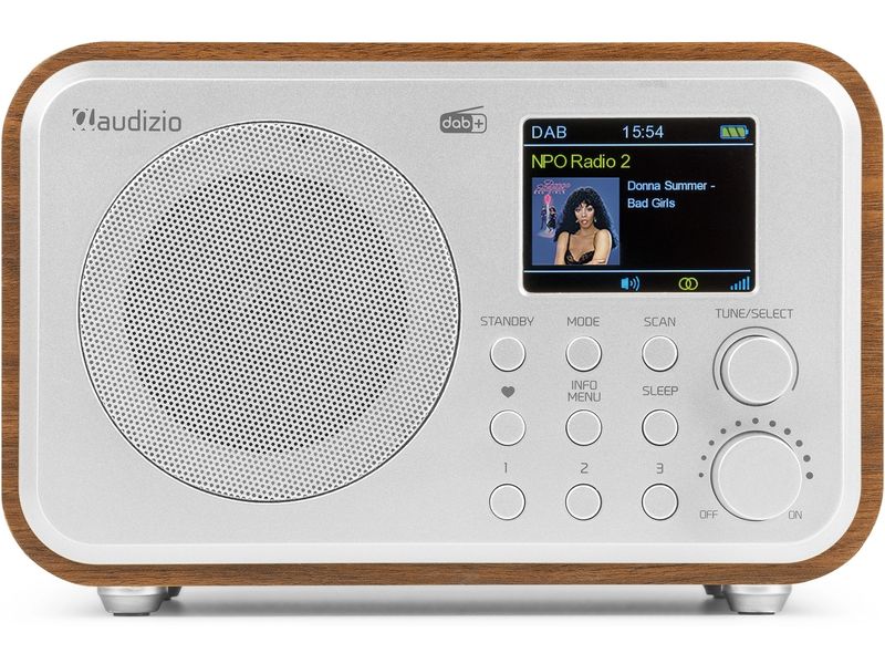 Audizio DAB  Radio Milan Dunkelbraun/Silber Kompaktes DAB  Radio mit Akku